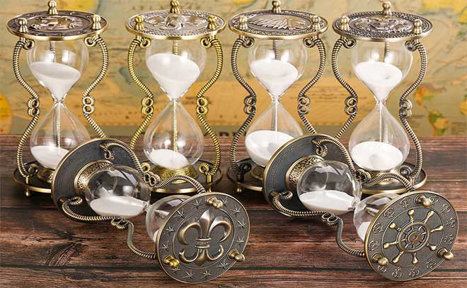 Nautical Brass Hourglass Sand Timer Antique Anchor Sand Clock