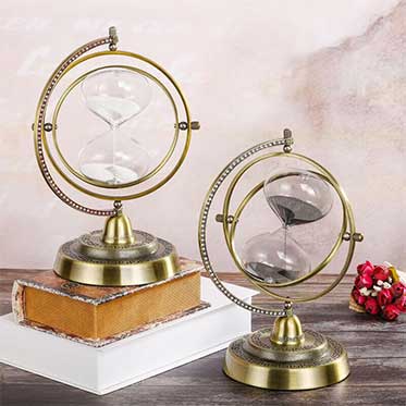 Rotating Antique Metal Hourglass