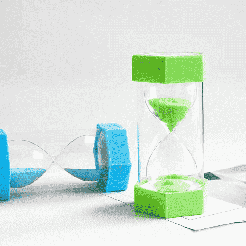 Plastic hourglass timer clock