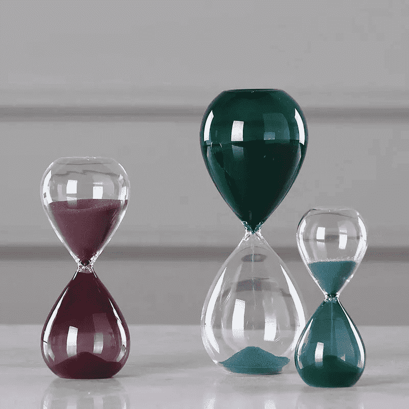Glass sand timer clock