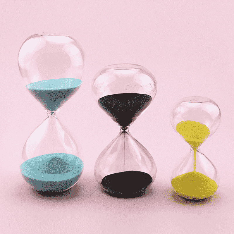Colored sand timer clock