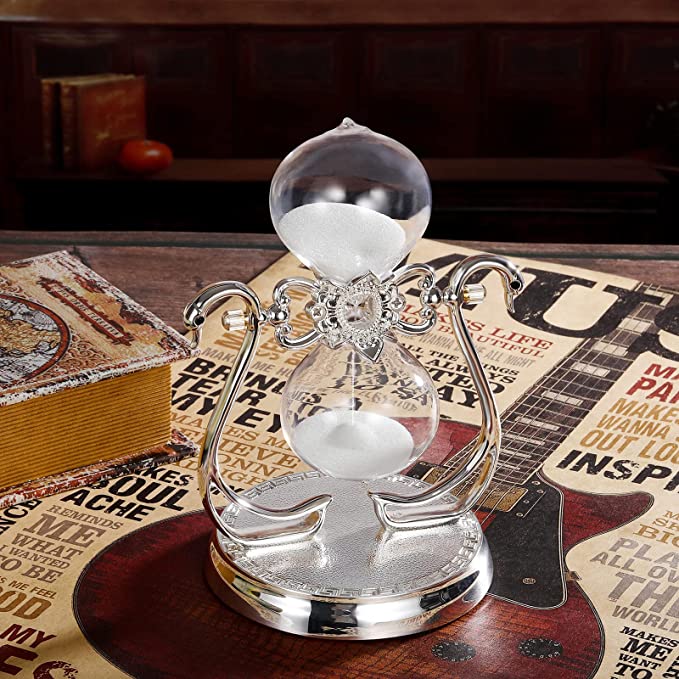 Silver swan hour glass sand timer