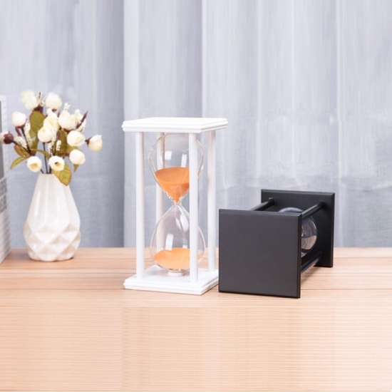Wood hourglass timer