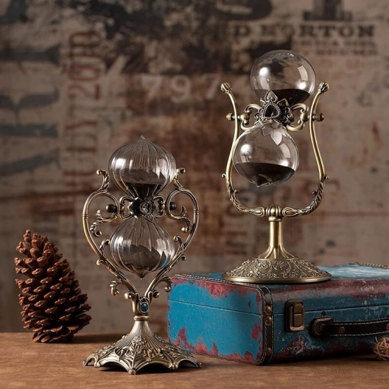 Antique hourglass sand timer