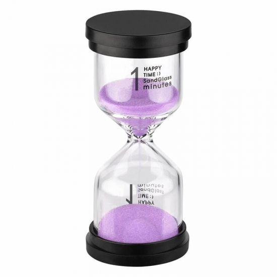 Black hourglass plastic