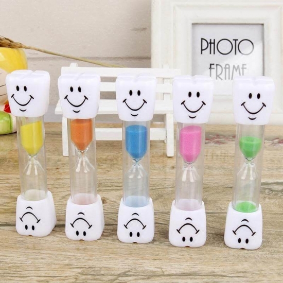 Plastic smile face cute hourglass timer