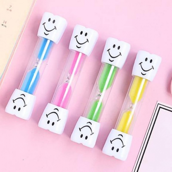 Plastic smile face cute hourglass timer
