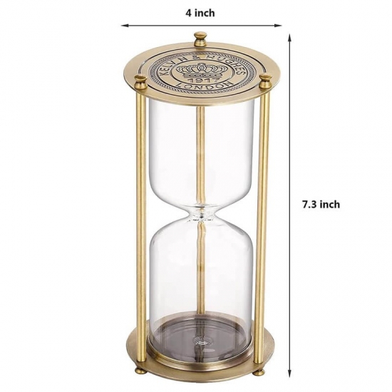 Brass empty hourglass sand timer
