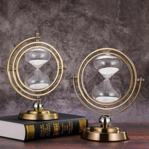 Globe rotating hourglass