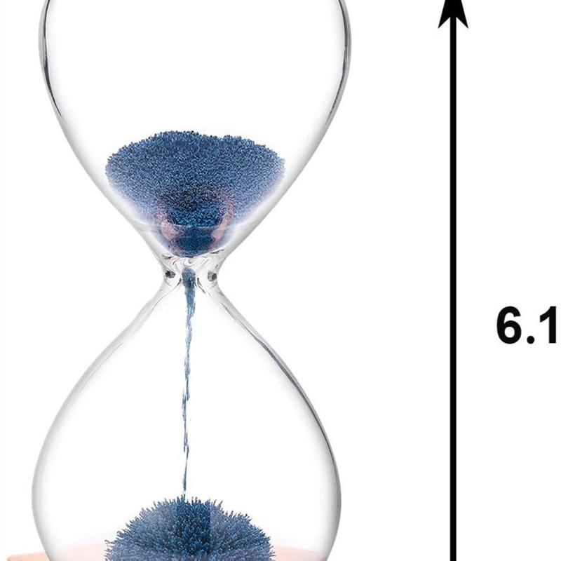 Magnetic Sand Glass Hourglass Timer with Wooden Base