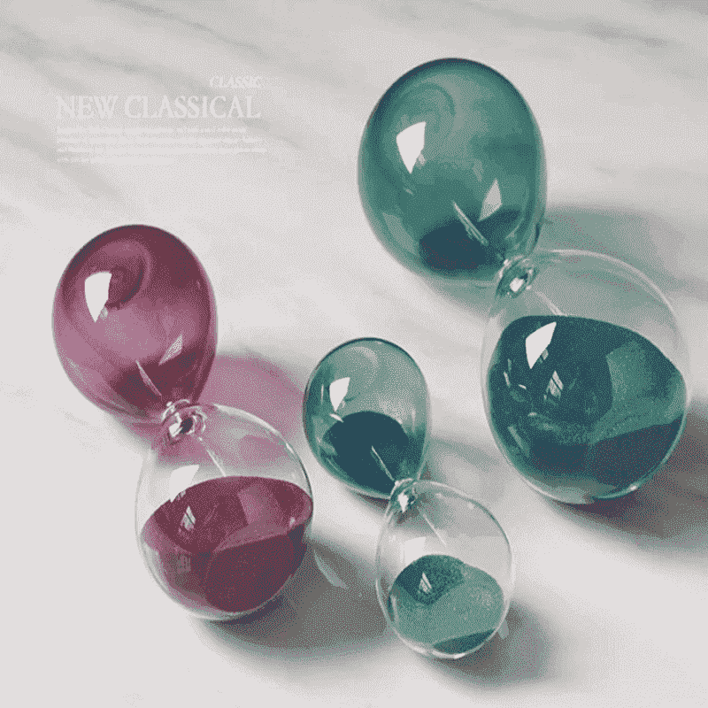 Borosilicate Glass Green Purple And Blue Color Hourglass