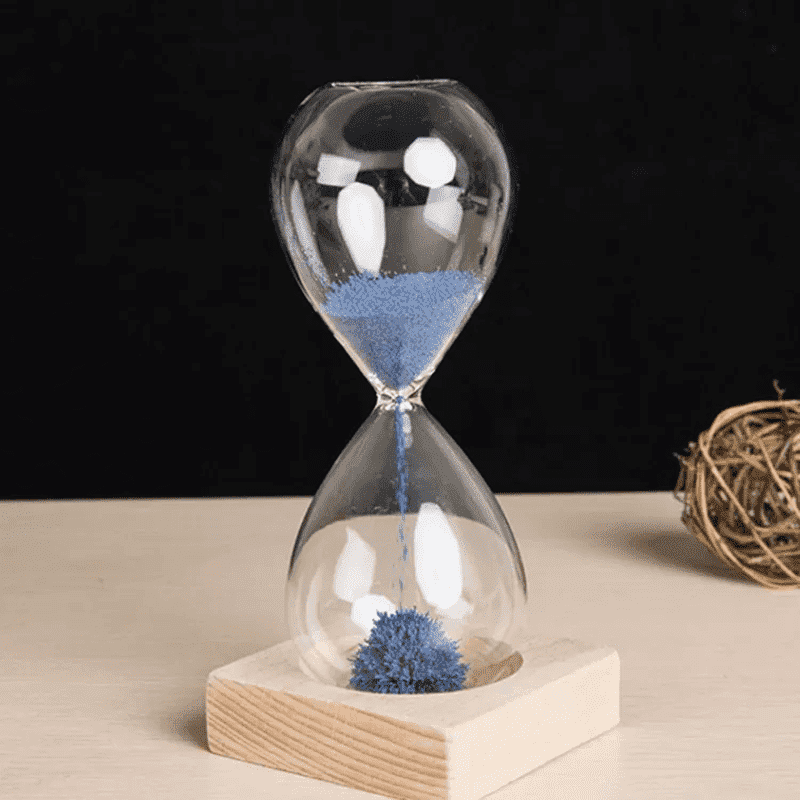 Sand Magnetic Creative Hourglass with Wood Base