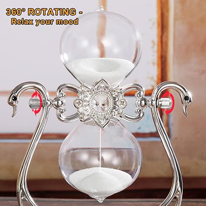 Silver hour glass sand timer