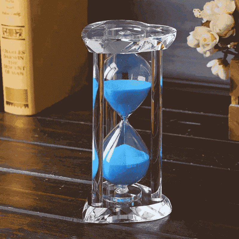 Hourglass timer with sand