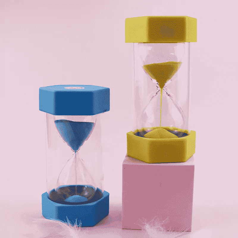 Colored plastic sand timer