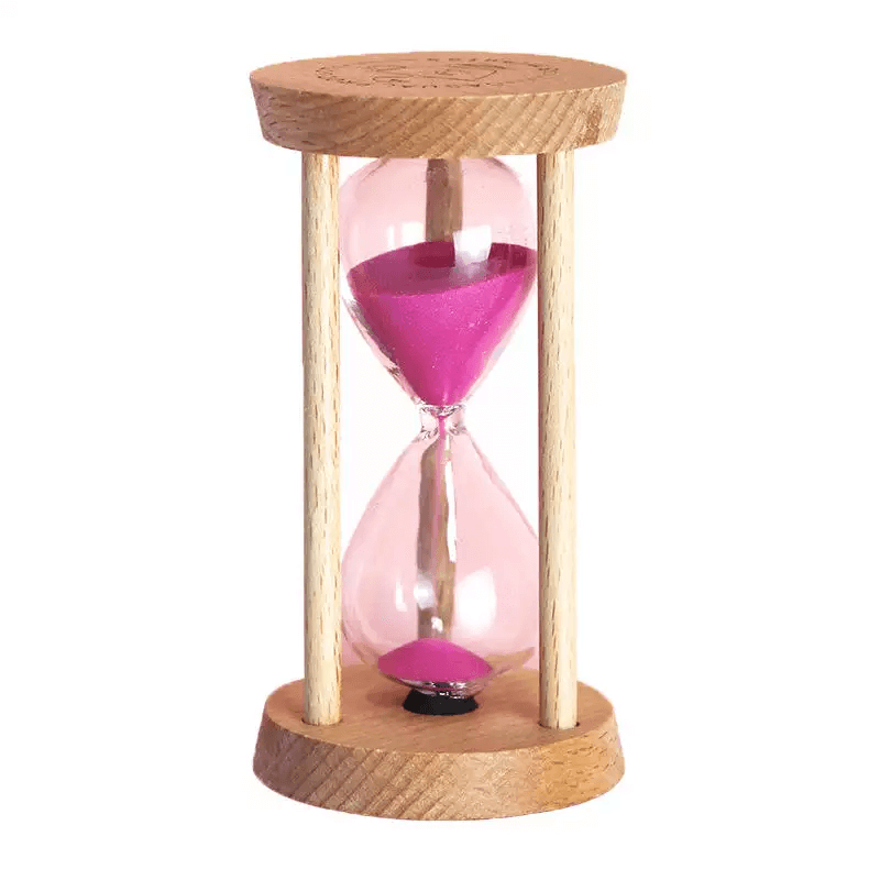 Wooden hourglass colorful sandglass