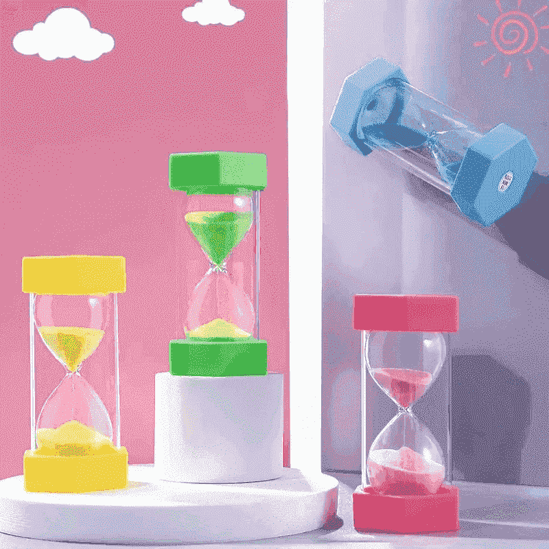 Colored plastic hourglass