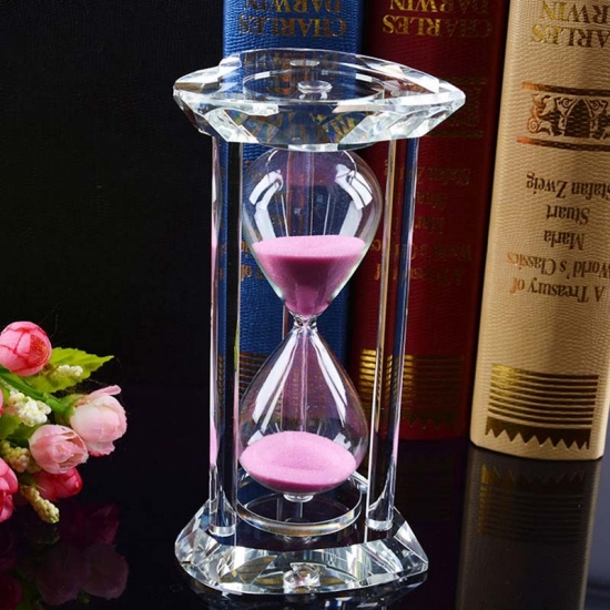Heart-shaped glass hourglass timer