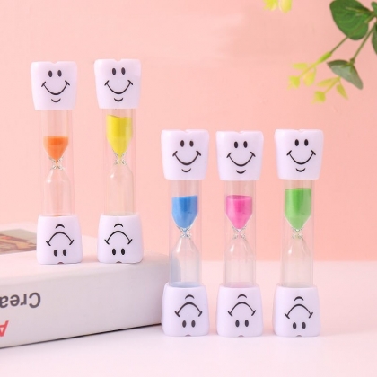 Smiley face plastic hourglass