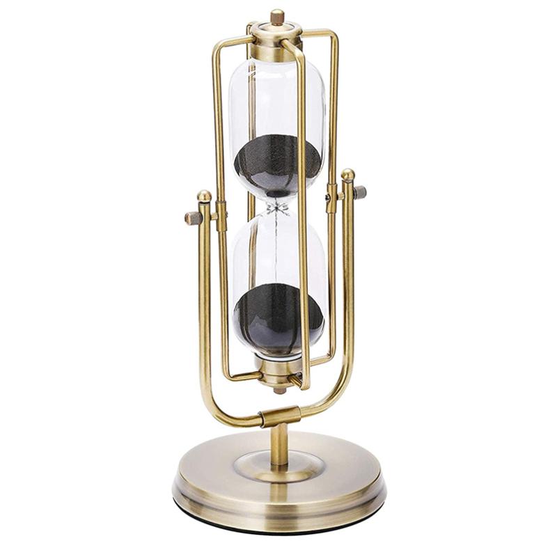 Large brass hourglass sand timer