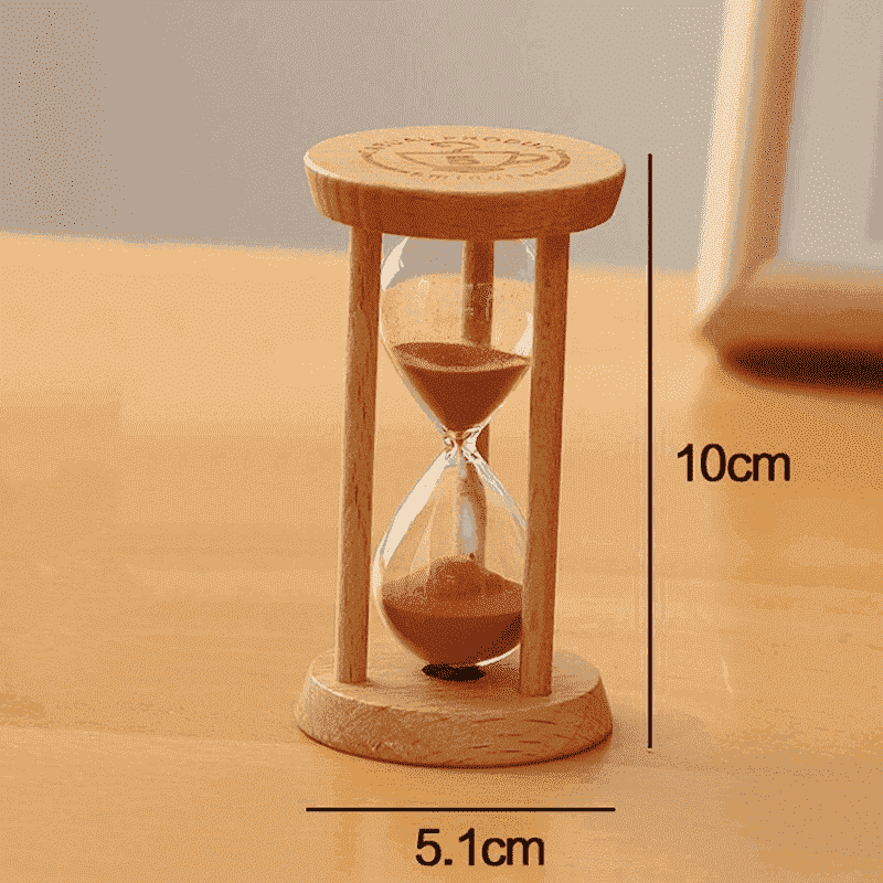 Hourglass With Wooden Case Desk Decor