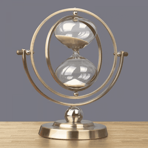 Glass Ornament Globe Rotating Hourglass