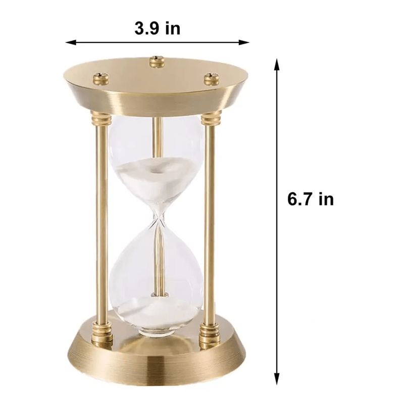 Metal Glass Sand Hour Glass for Home Office Decorative