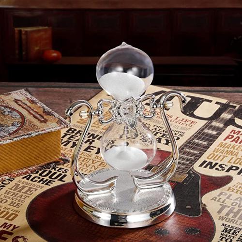 Silver hour glass sand timer